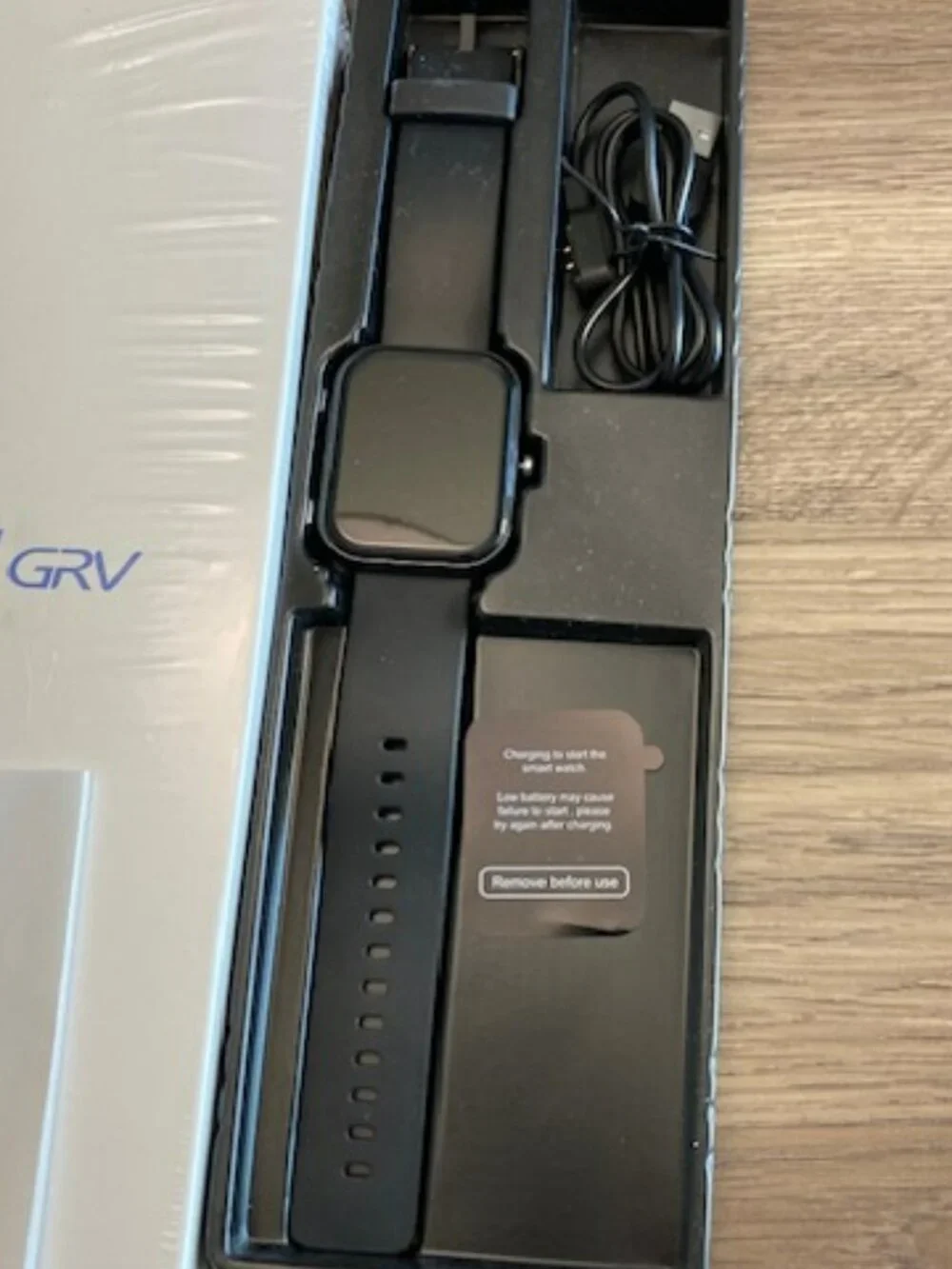 Black Smartwatch with Silicone Band and Color Display